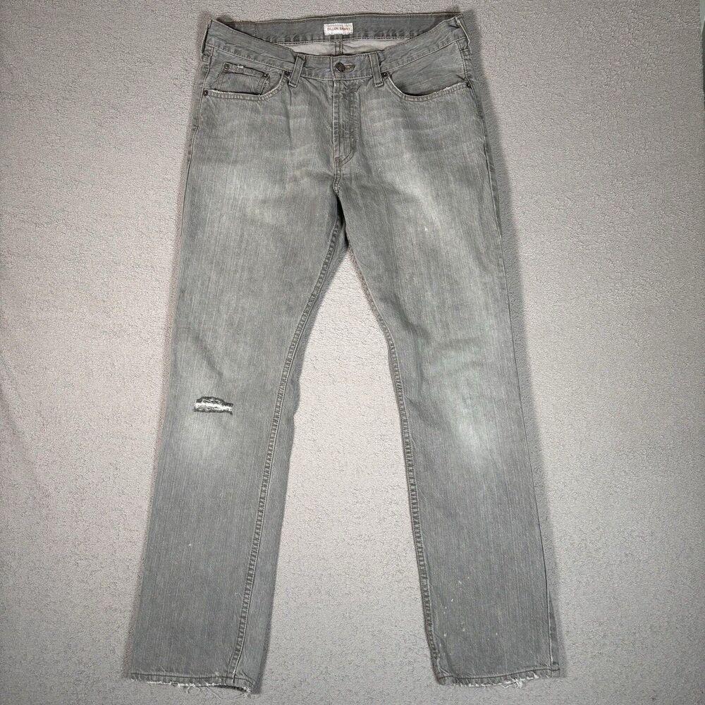 Bullhead Jeans Men’s Fit 34x31 Dillon Skinny Gray Distressed Mid Rise‎ Grunge